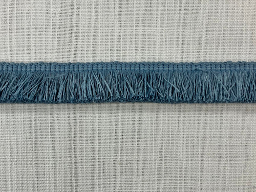 French Blue Faux Silk Raffia Brush Fringe 1.5" Width Trim BRF-6/41 Upholstery / Drapery / Interior Design / Home Furnishing / Furniture Accents / Luxury Decorative Fringe