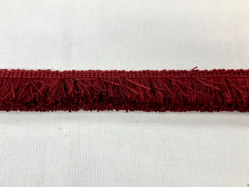 Cranberry Faux Silk Raffia Thick Brush Fringe 1.5" Width Trim BRF-6/33 Designer Upholstery / Drapery / Interior Design / Home Furnishing / Furniture Accents / Luxury Decorative Fringe