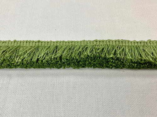 Grass Green Faux Silk Raffia Thick Brush Fringe 1.5" Width Trim (Top to Bottom) BRF-6/14 Upholstery / Drapery / Interior Design / Home Furnishing / Designer Double Thickness/ Luxury Decorative Fringe