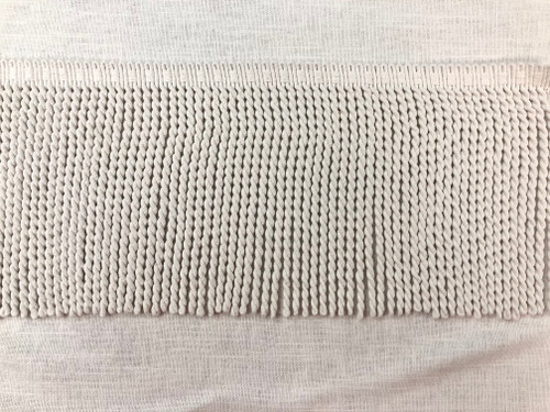 White Linen Bullion Fringe Trim 9" Width BUF-9-C/1 upholstery / Drapery / Interior Design / Home Furnishing / Luxury Trims  