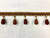 Cranberry & Gold Tassel Fringe Trim 2" Width TF-54/33-7-17 Upholstery / Drapery / Interior Design / Home Furnishing