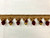 Dark Gold, Cranberry & Green Elegant French Tassel Fringe Trim With Floral Gimp Covered Ball Tassels 2" Width TF-55/33-7-17 Upholstery /Drapery / Interior Design / Home Furnishing