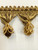 Brown & Gold French Tassel Fringe Trim With Floral Gimp Covered Ball Tassels 2" Width TF-55/8-12  Upholstery /Drapery / Interior Design / Home Furnishing