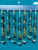 COLONIAL BLUE & BEIGE CRYSTAL BEADED FRINGE TRIM 2.75" WIDTH CBF-19/39-3 UPHOLSTERY / INTERIOR DESIGN / HOME FURNISHING
