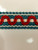 7/8" COTTON GIMP HEADER-59/1-30-44   WHITE, RED & TURQUOISE BLUE