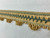 SILVER BLUE, BEIGE & ANTIQUE GOLD Ruffled GIMP HEADER-1.75" Width H-58/40-3-12 Upholstery / Drapery / Interior Design  