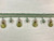 Green & Taupe Fancy French Tassel Fringe Trim With Lucite Disks 2.5" Width TF-66/39-4  Upholstery / Drapery / Interior Design / Home Furnishing