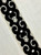 Cream & Black Velvet Woven Embroidery Trim Tape 3.5" Width H-1106/16 Upholstery / Drapery / Interior Design / Home Furnishing