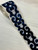 Cream & Navy Velvet Woven Embroidery Trim Tape 3.5" Width H-1106/14 Upholstery / Drapery / Interior Design / Home Furnishing 