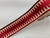 Beige & Red Velvet Woven Embroidery Trim Tape 3.5" Width H-1108/8 Upholstery / Drapery / Interior Design
