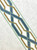 Cream, Aqua & Colonial Blue 3.75 Inch Woven Suede Embroidery Trim Tape H-17955