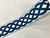 Creamy White & Navy 3.75 Inch Woven Suede Embroidery Trim Tape H-179301