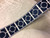 Creamy White & Navy 4 Inch Woven Suede Embroidery Trim Tape H-17934