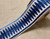 Cream & Navy Velvet Woven Embroidery Trim Tape 3.5" Width H-1108/4 Upholstery / Bedding / Fabric Borders 
