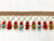 Rust, Turq, Green & Cream 3.75" Onion and Crystal French Tassel Fringe Trim TF-79/35-44 Upholstery / Drapery / Interior Design 