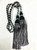 Black & Winter White Jumbo Double Tassel Tieback 13" Length Plus A 15" Double Loop Twist Cord DCTB-22/46-41 Drapery / Interior Design / Home Furnishing