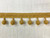 Gold Faux Silk Raffia Covered Wood Ball Tassel Fringe 2.25" Width Trim TF-86/12  Upholstery / Drapery / Interior Design / Home Furnishing / Furniture Accents / Luxury Decorative Fringe