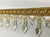 Antique Gold CRYSTAL BEADED  TASSEL FRINGE Trim 4" Width TF-32/12 Upholstery / Drapery / Interior Design / Home Furnishing / Handmade