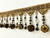 BROWN & ANTIQUE GOLD POM POM and CRYSTAL TASSEL FRINGE Trim 4.5" Width TF-45/8-12 Interior Design / Home Furnishing