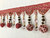 PINK & GREEN POM POM CRYSTAL TASSEL FRINGE 4.5" WIDTH TF-45/19-15 UPHOLSTERY / DRAPERY / INTERIOR  DESIGN / HOME FURNISHING 