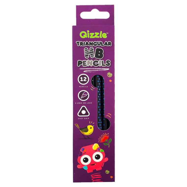 QIZZLE TRI-GRIP HB PENCIL, PKT 12