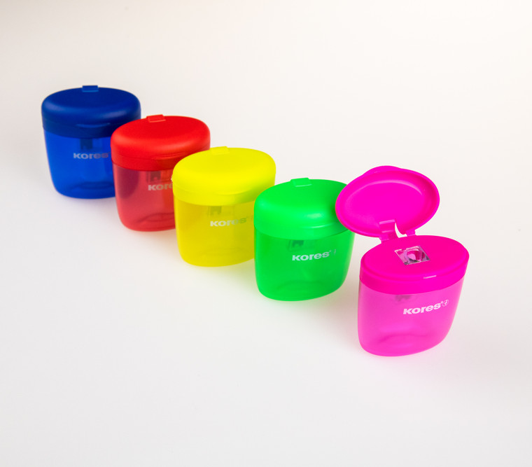 KORES PENCIL SHARPENER SINGLE HOLE (ASSORTED)