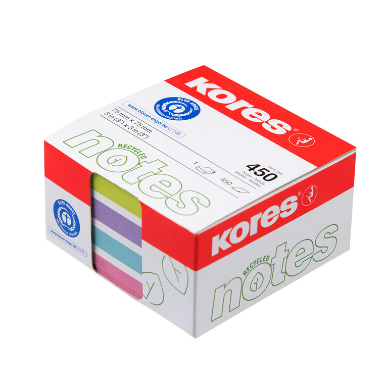 KORES CUBO RECYCLED STICKY NOTES - 75MM X 75MM