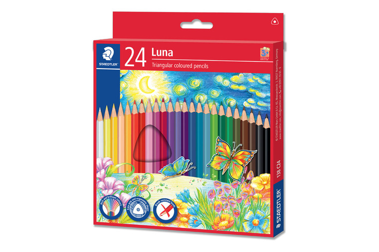 STAEDTLER LUNA TRIANGULAR COLOURED PENCILS, PKT 24