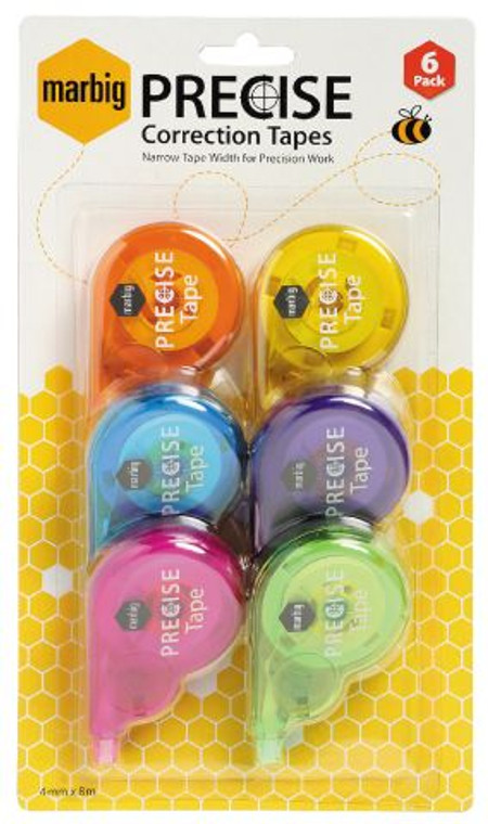 MARBIG CORRECTION TAPE 4MM X 8M, PKT 6