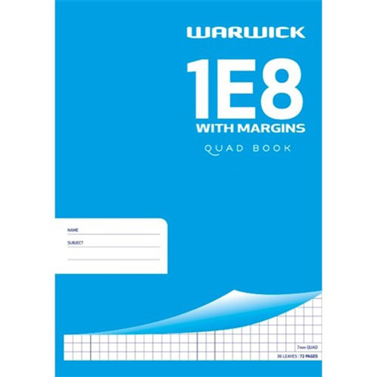 1E8M WARWICK EXERCISE BOOK WITH MARGINS