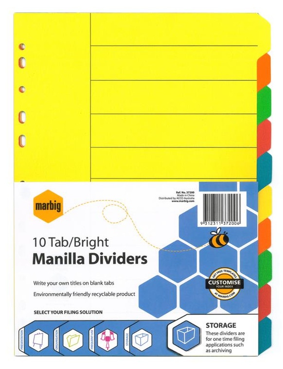 10 TAB CARDBOARD DIVIDER
