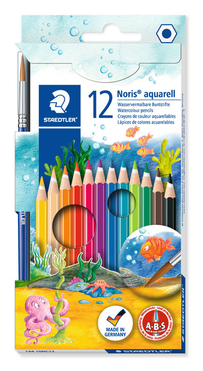 STAEDTLER NORIS AQUARELL COLOUR PENCILS, PKT 12