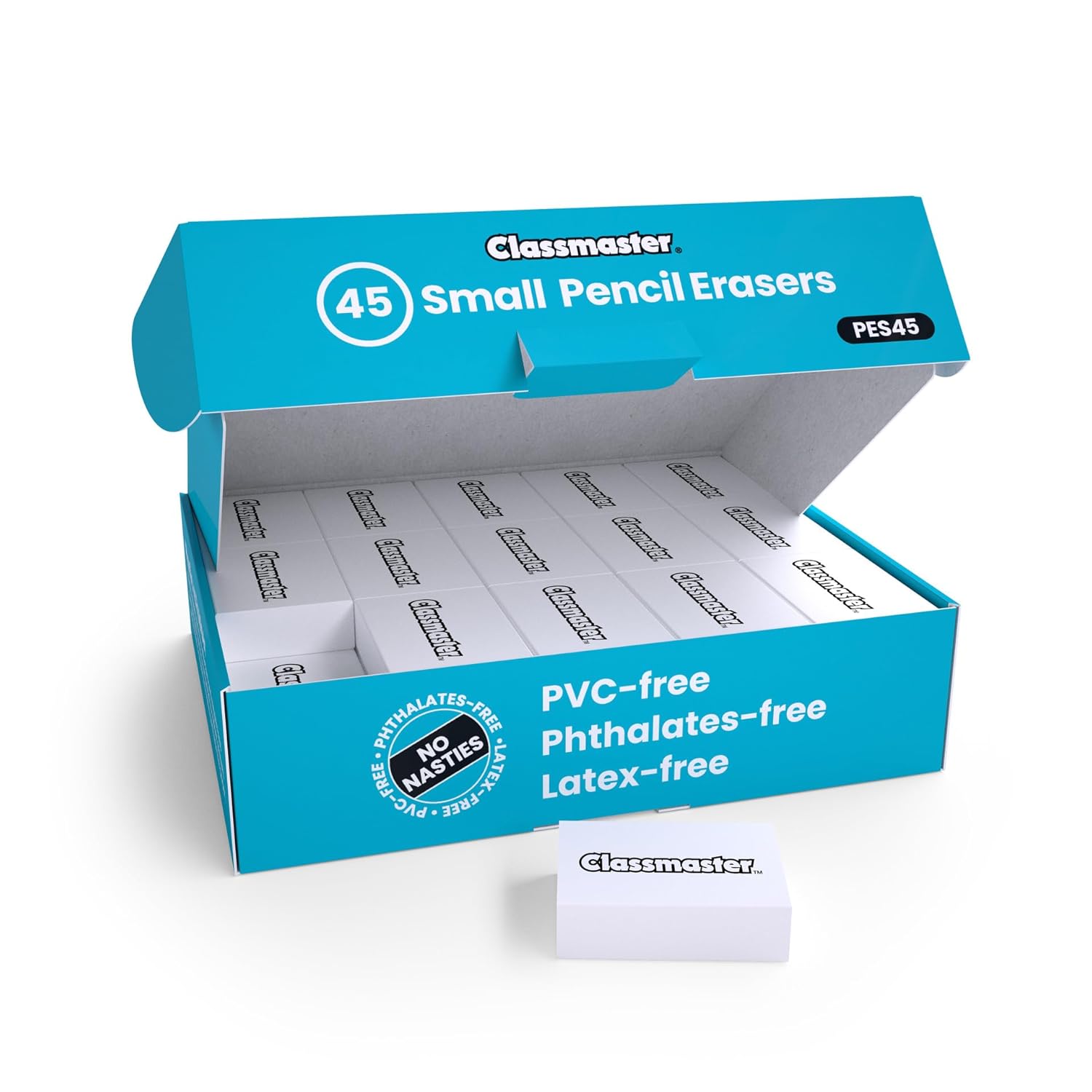 CLASSMASTER SMALL PLASTIC ERASER, BOX 45