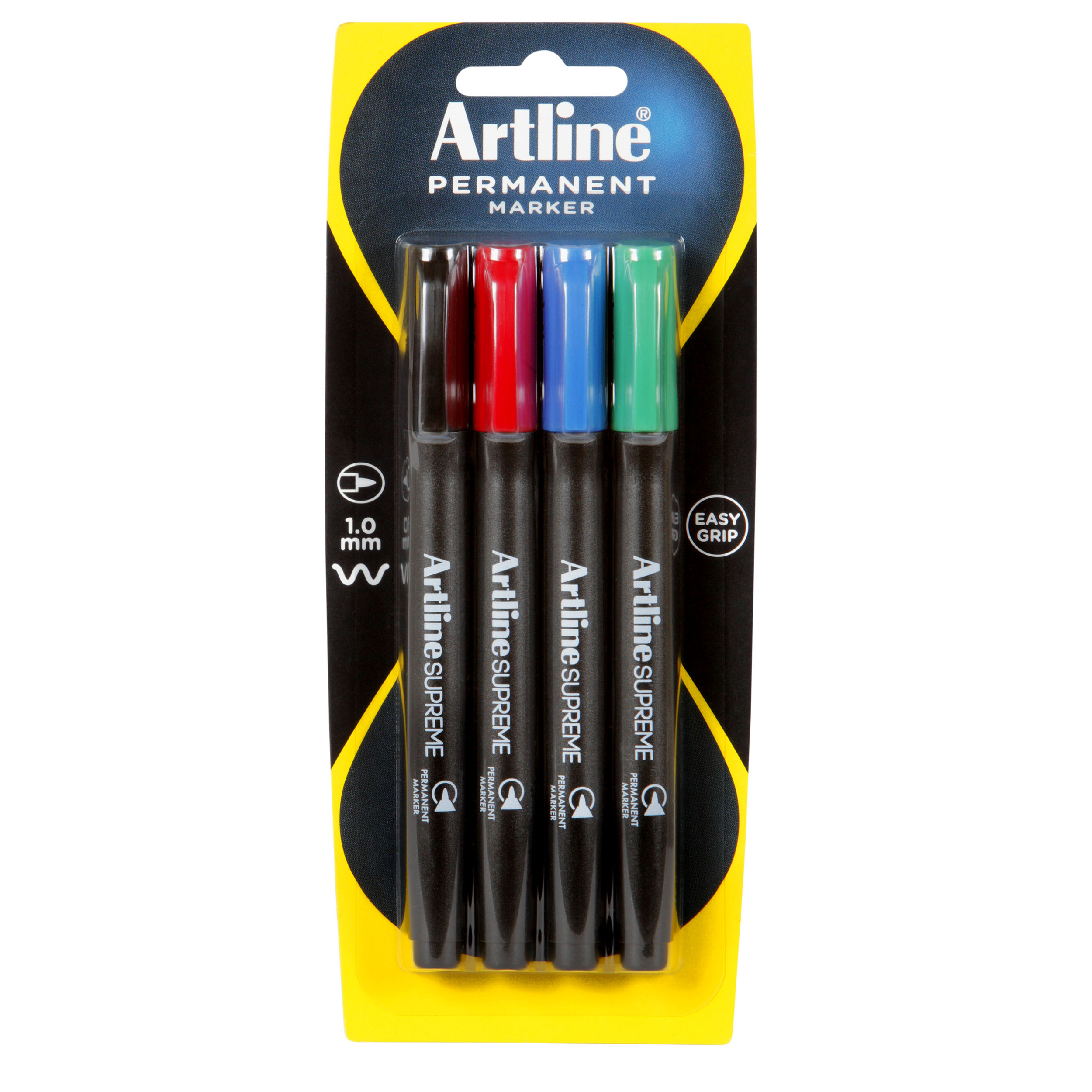 ARTLINE SUPREME PERMANENT MARKERS, PKT 4 (ASSORTED)