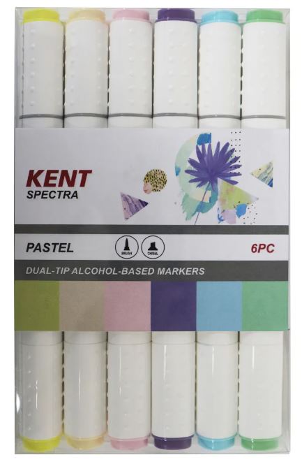 KENT SPECTRA GRAPHIC DESIGN MARKER SET - PASTELS, SET 6