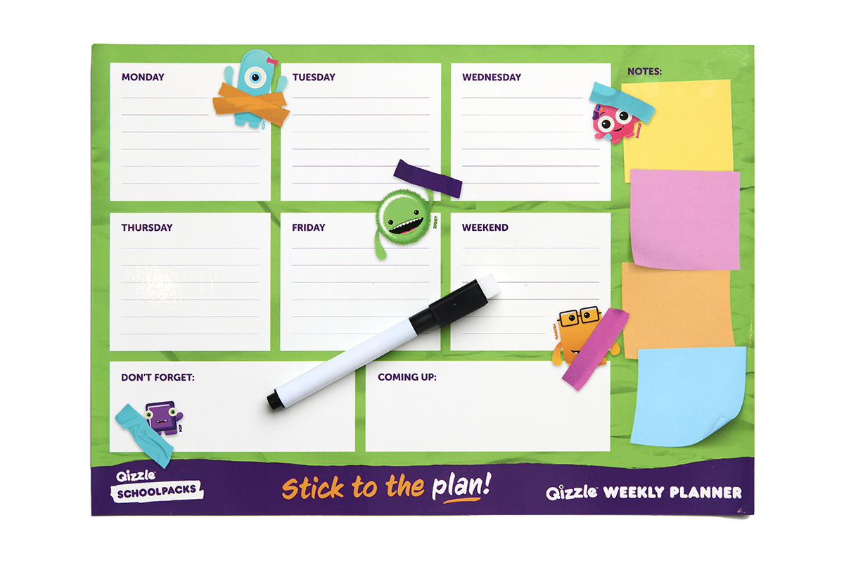 QIZZLE MAGNETIC WEEKLY PLANNER WITH MARKER