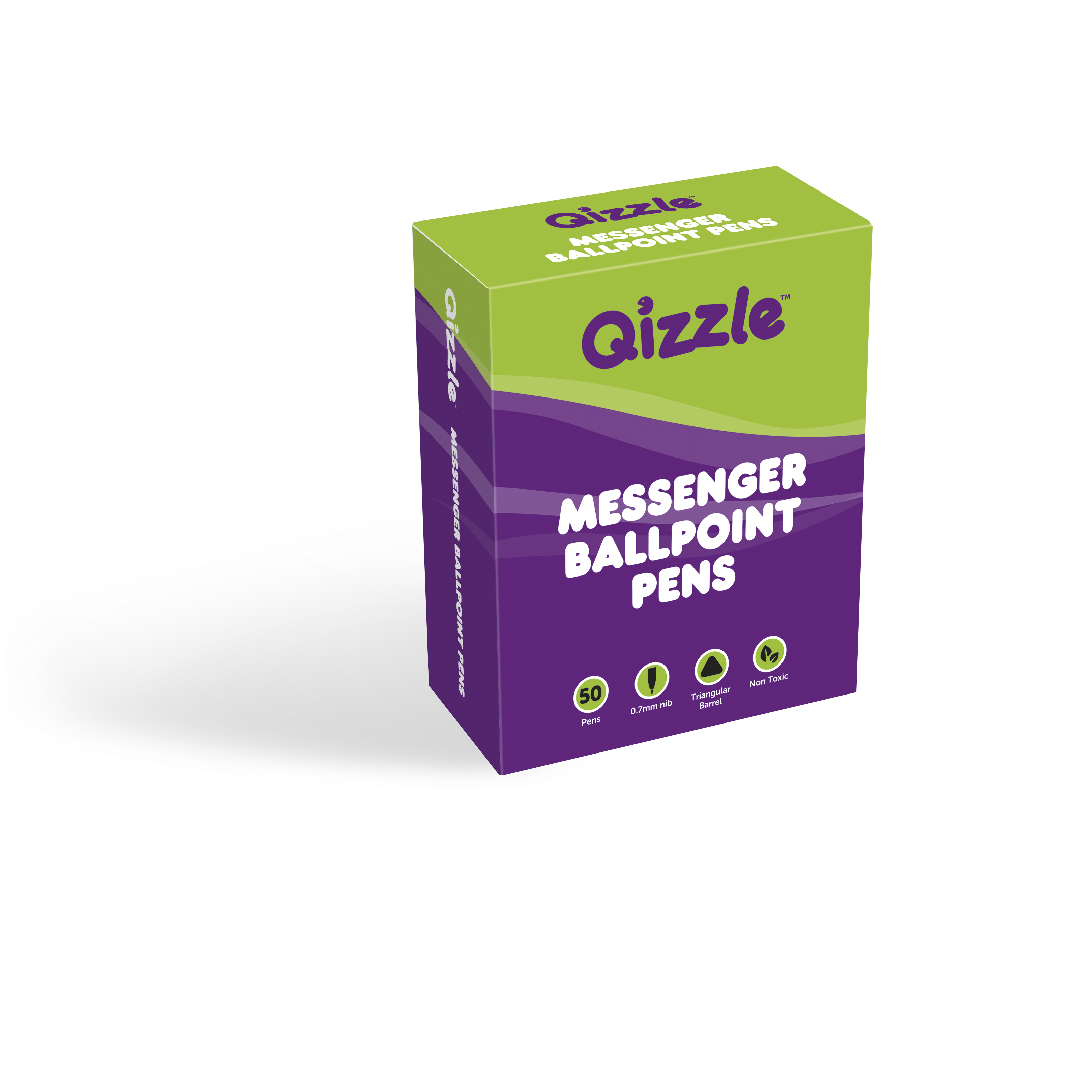 QIZZLE MESSENGER BALLPOINT PEN, BOX 50 (BLUE)