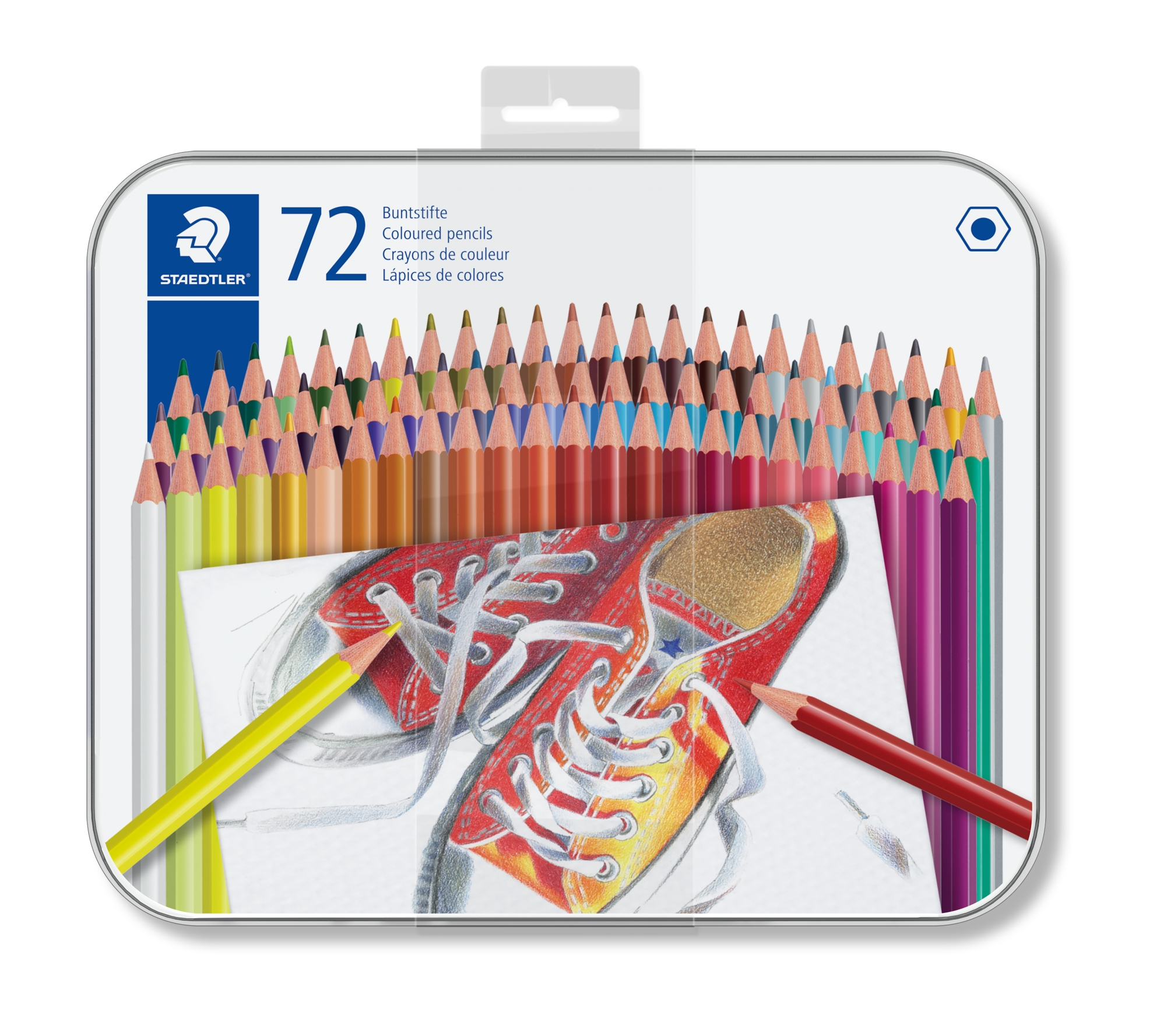 STAEDTLER WOODFREE COLOUR PENCIL, TIN 72