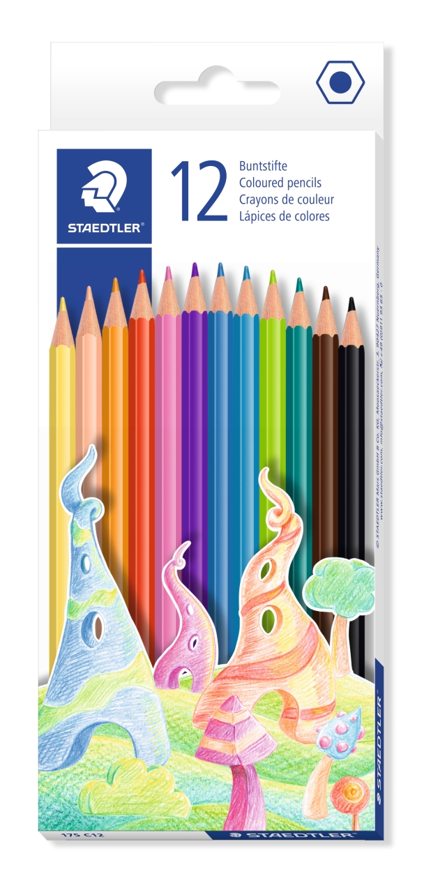 STAEDTLER WOODFREE COLOUR PENCIL, PKT 12