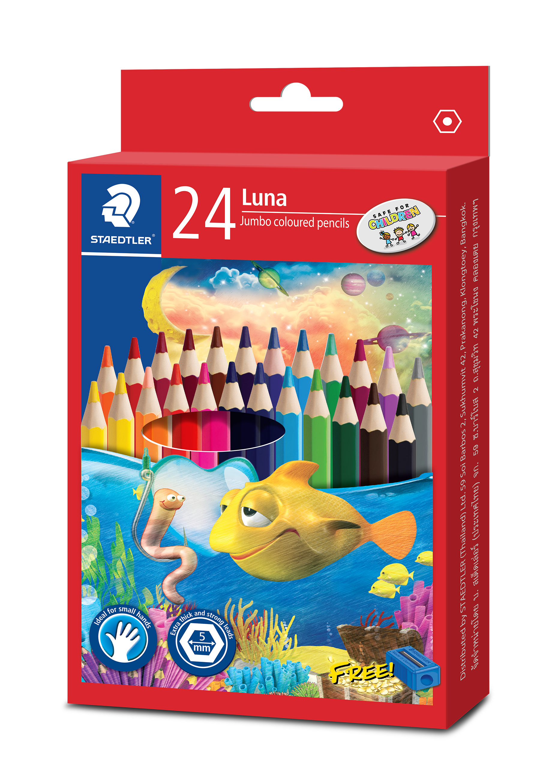 STAEDTLER LUNA JUMBO COLOUR PENCILS PKT 24