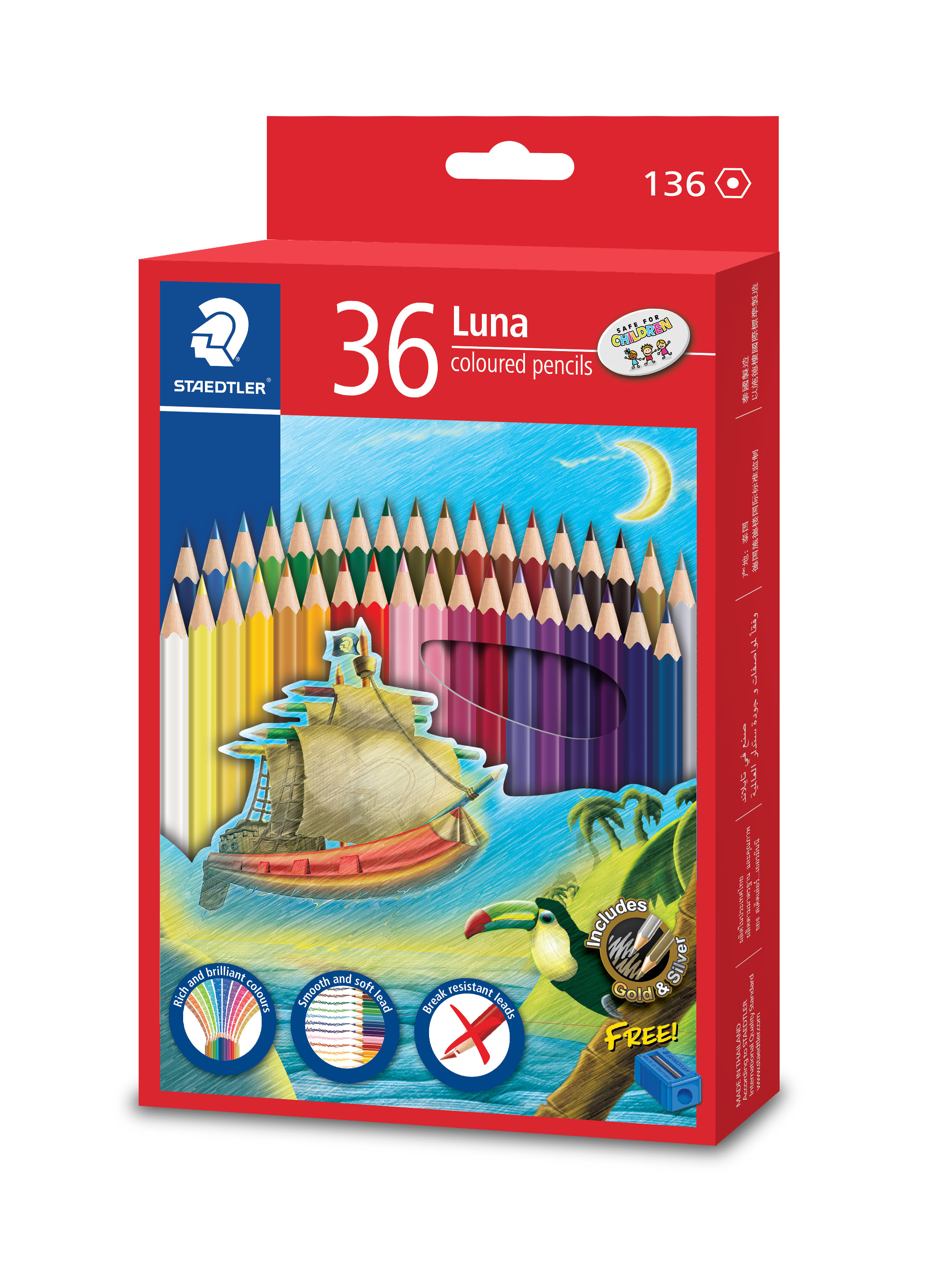 STAEDTLER LUNA COLOUR PENCILS, PKT 36