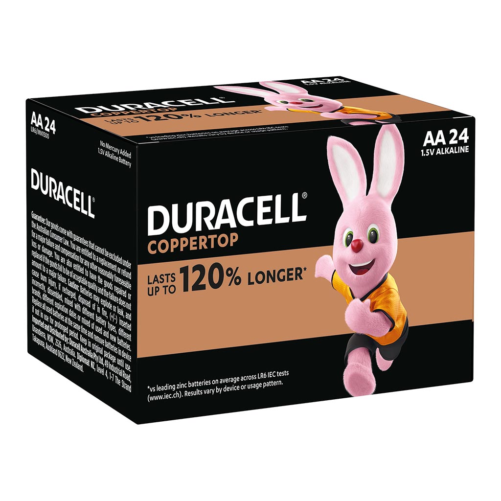 DURACELL ALKALINE AA BATTERY, PKT 24