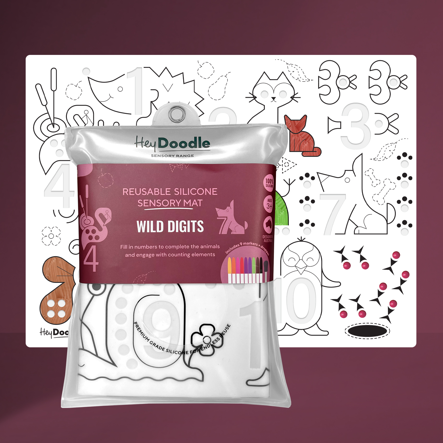 HEY DOODLE WILD DIGITS SENSORY PLAYMAT