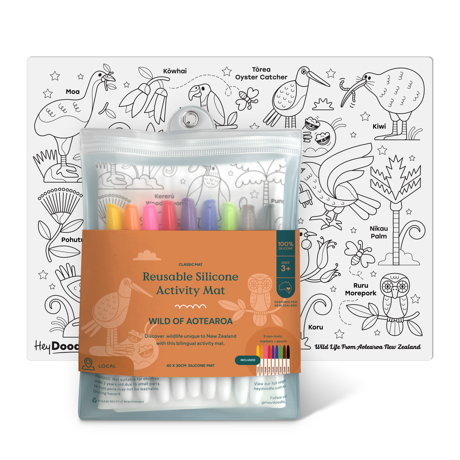 HEY DOODLE WILDLIFE OF AOTEAROA PLAYMAT