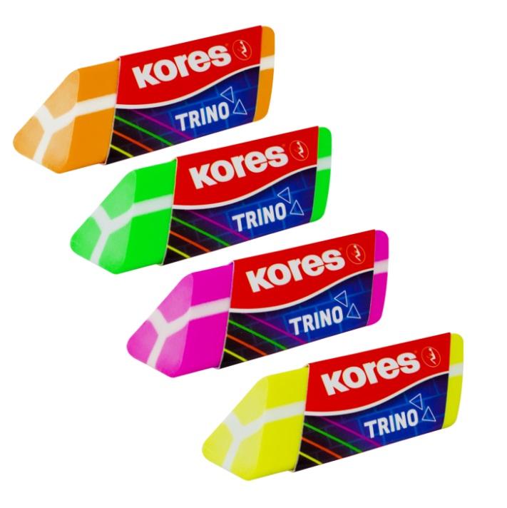 KORES TRINO TRIANGULAR ERASER NEON (ASSORTED)