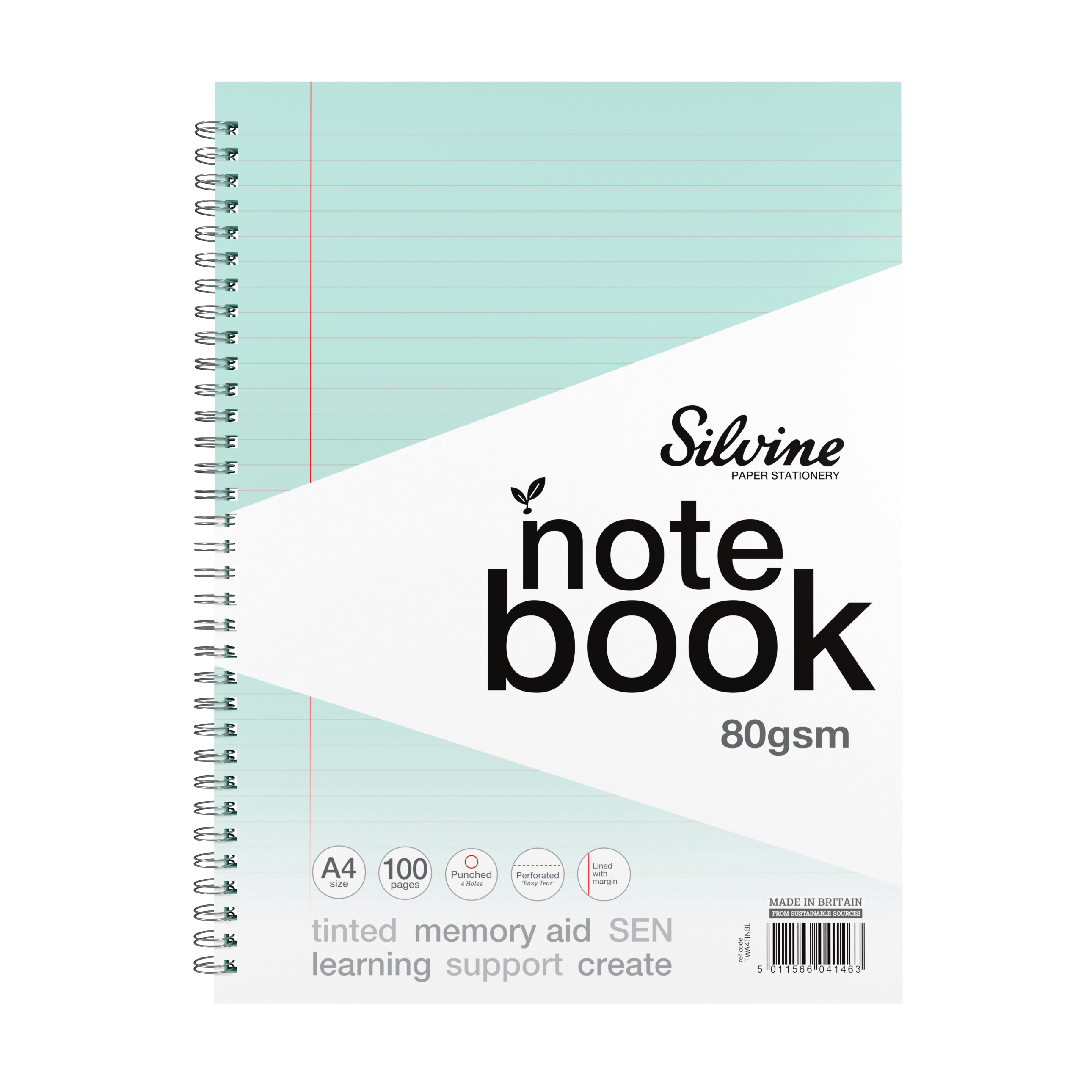 SILVINE TINTED NOTEBOOK A4+