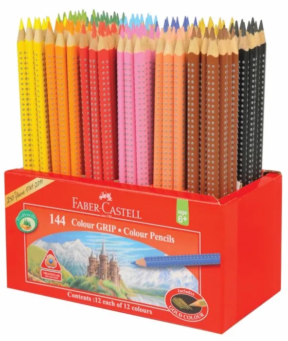 FABER CASTELL GRIP COLOUR PENCIL CADDIE OF 144