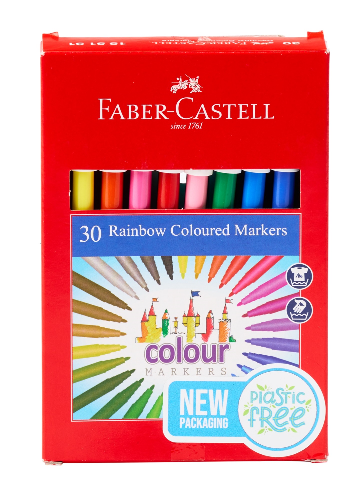 FABER CASTELL FELT TIP MARKERS, BOX OF 30