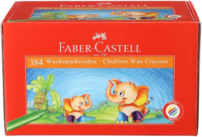 FABER CASTELL CHUBLET WAX CRAYONS, CLASS PACK OF 384