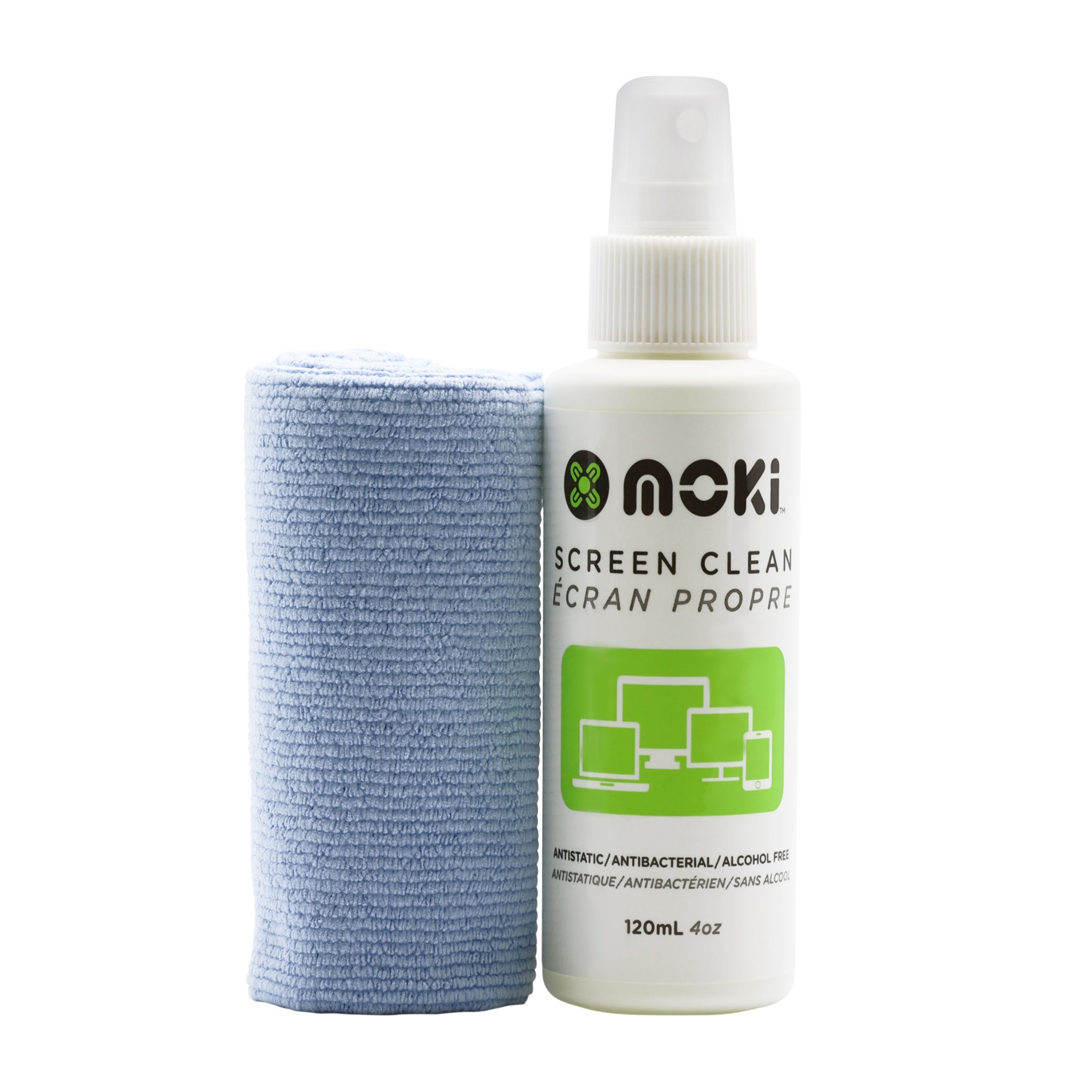 MOKI CLEAN SCREEN 120ML WITH CHAMOIS CLOTH